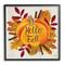 Stupell Industries Hello Fall Sentiment Orange Pumpkin Autumn Tree Leaves Black Framed Wall Art, 17" x 30"